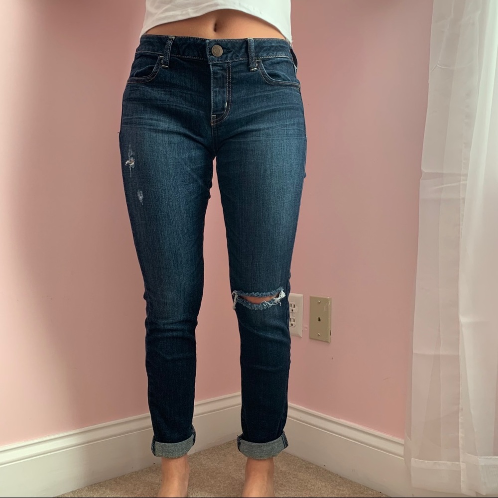 American Eagle Ripped Dark Denim Jeans